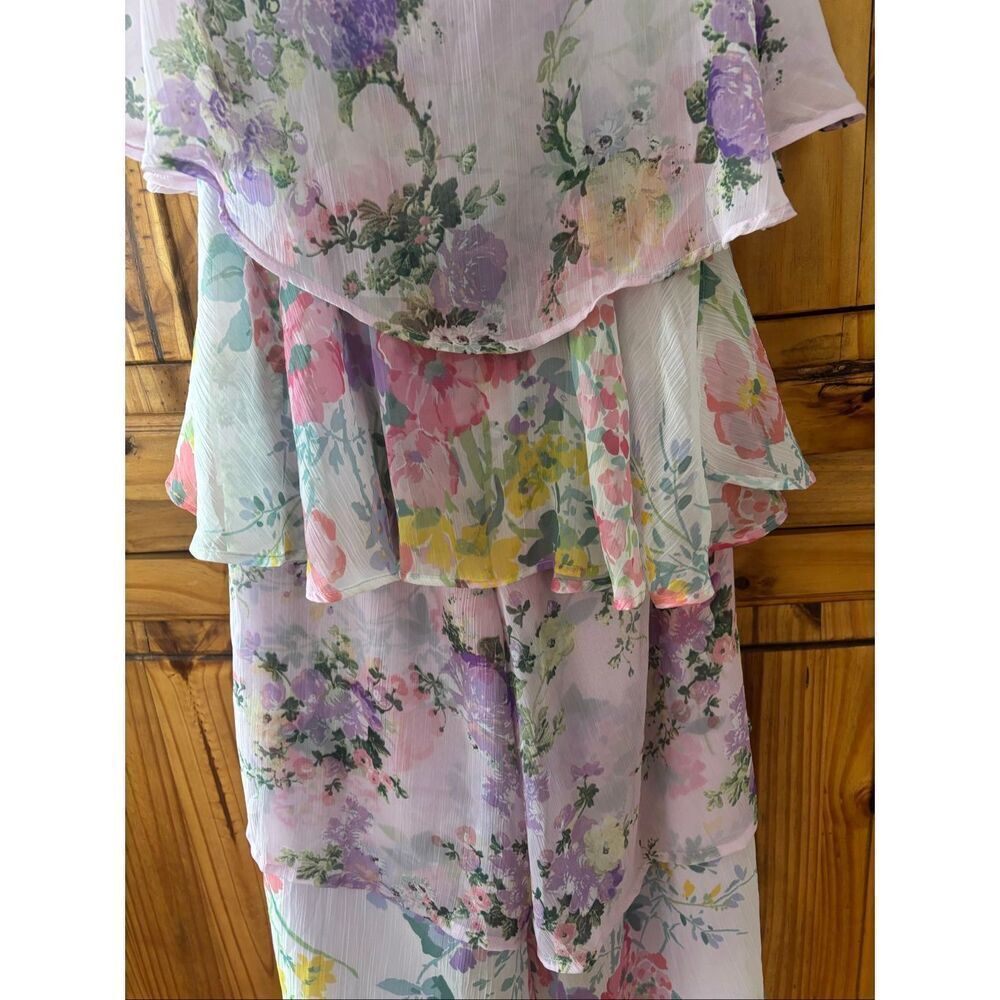 NWT ASOS Strapless Chiffon Layered Jumpsuit - Picture 3 of 6